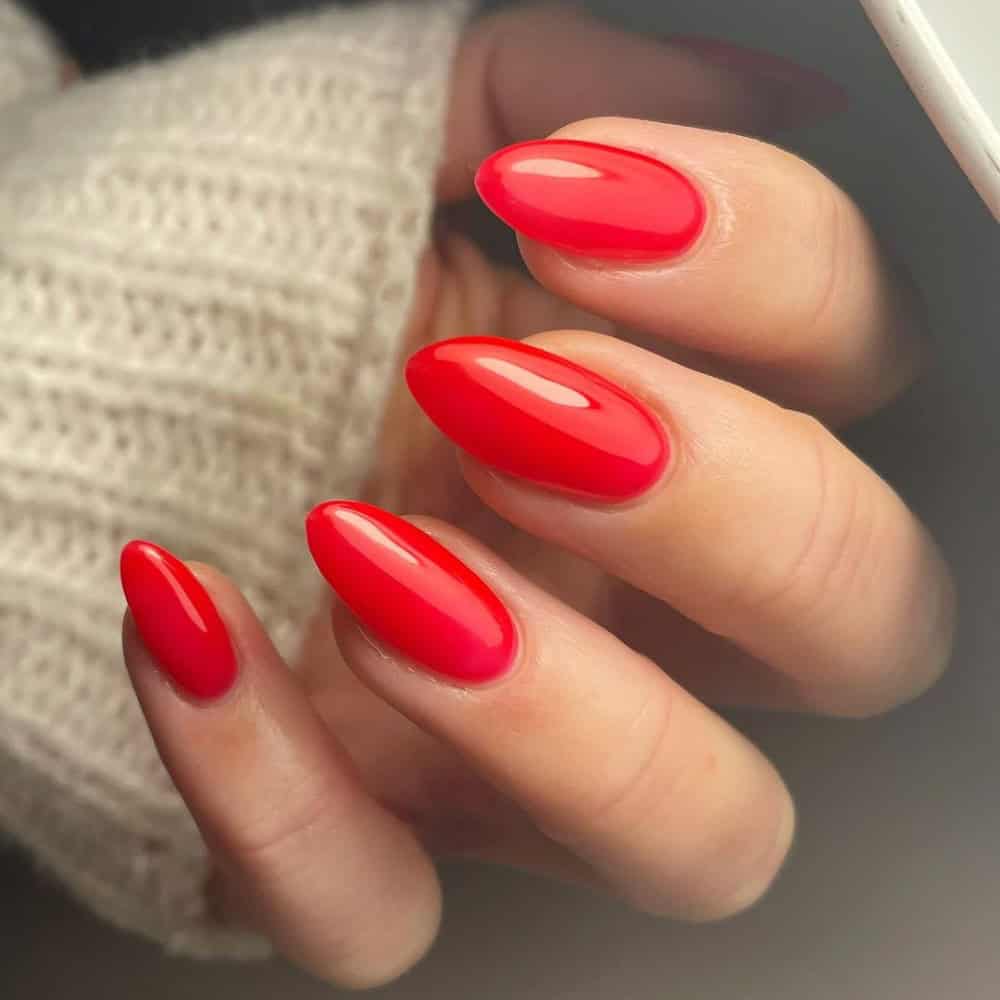 bright red nails