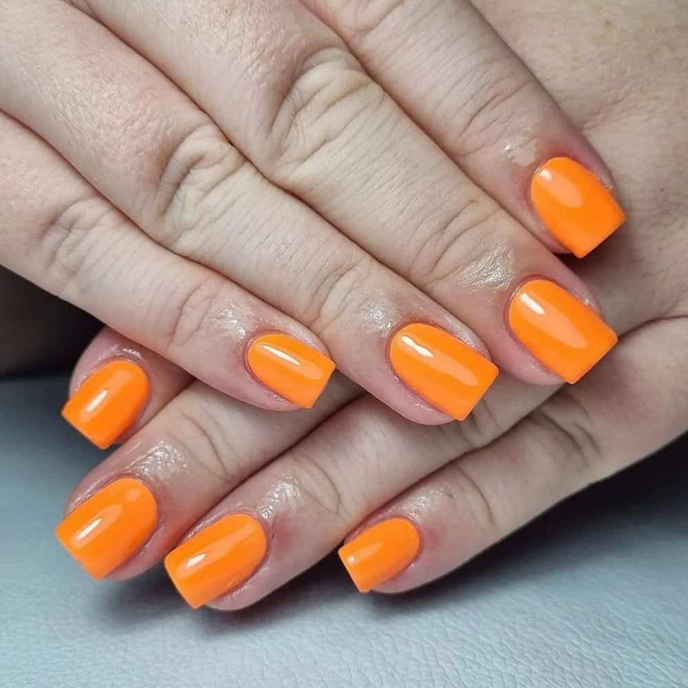 bright orange nails