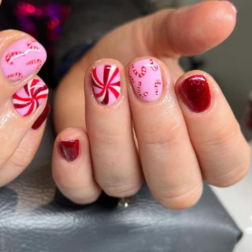 candy cane nails