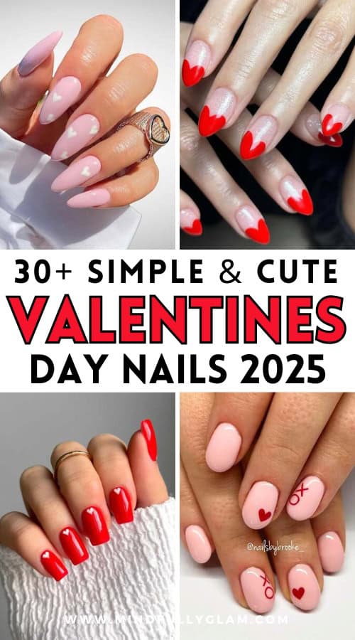 simple valentines day nails